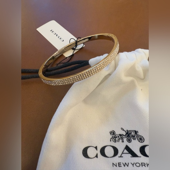 NWT Coach Pavé Hinged Bangle - Picture 3 of 5
